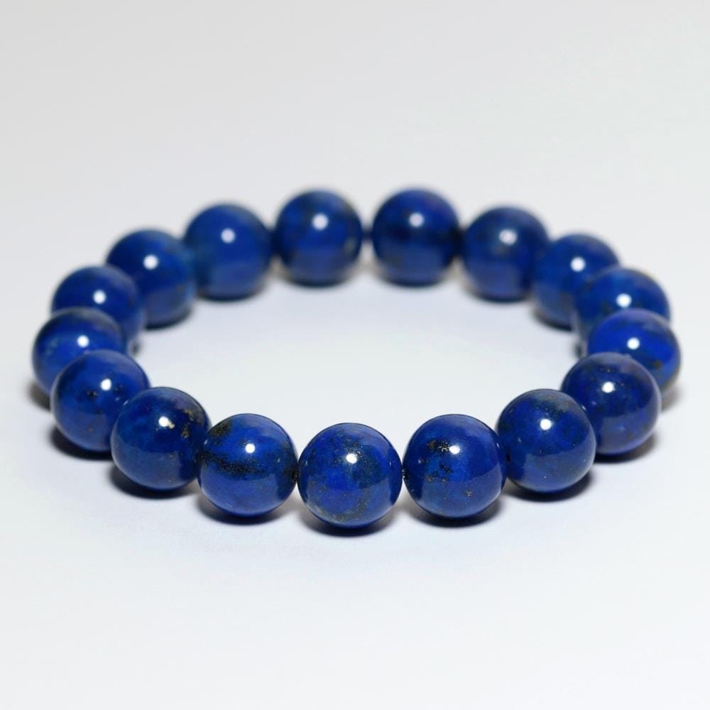 高品質++]アフガニスタン産ラピスラズリブレスレット（約12mm玉