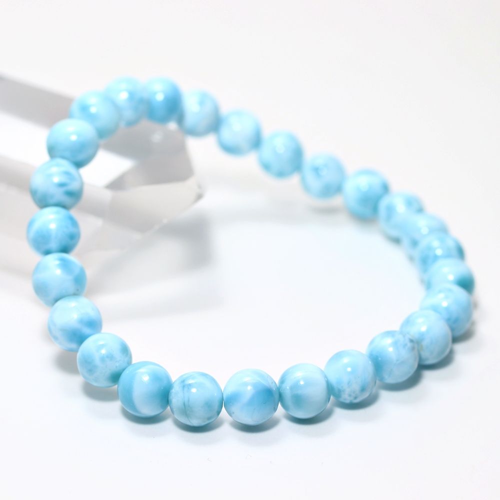 高品質+]ラリマーブレスレット（約8mm玉）☆現品動画あり - 埼玉県吉川