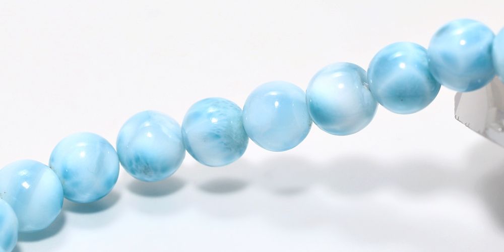 高品質+]ラリマーブレスレット（約8.5mm玉）☆現品動画あり - 埼玉県
