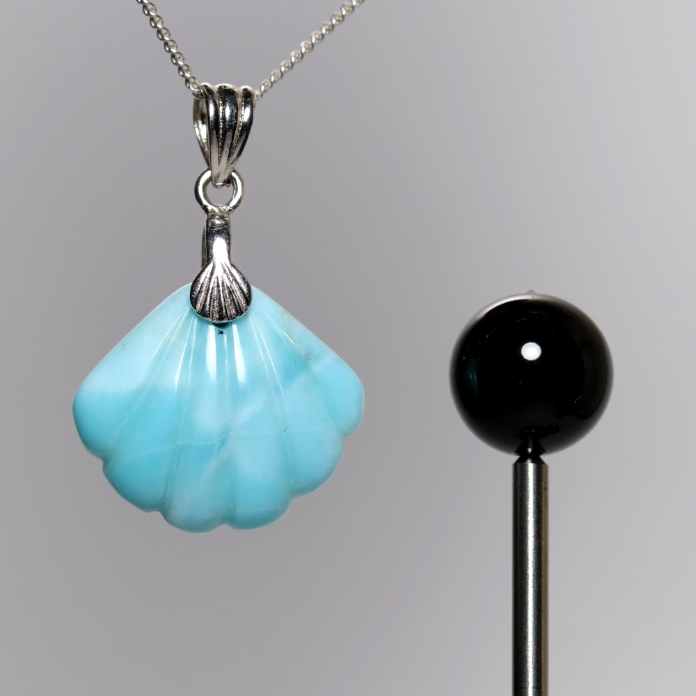 特別価格]ドミニカ共和国産ラリマーシェルカットペンダントトップ