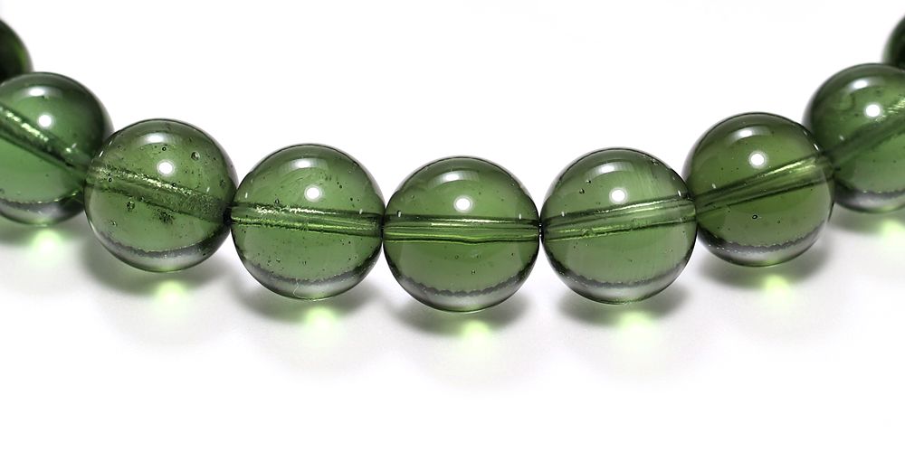 トップクォリティ]天然モルダバイトブレスレット（約8.5-8.7mmm玉