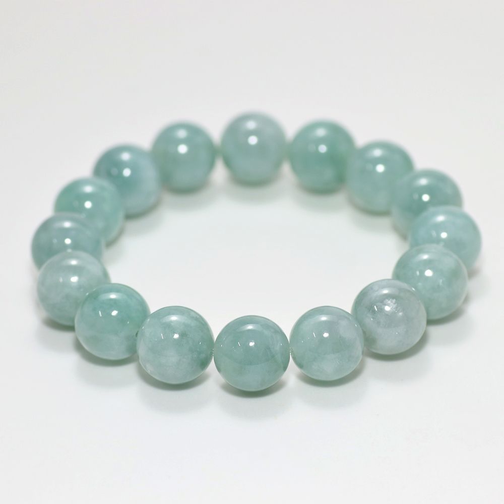 高品質]ミャンマー産天然翡翠ブレスレット（約12mm玉） - 埼玉県吉川市