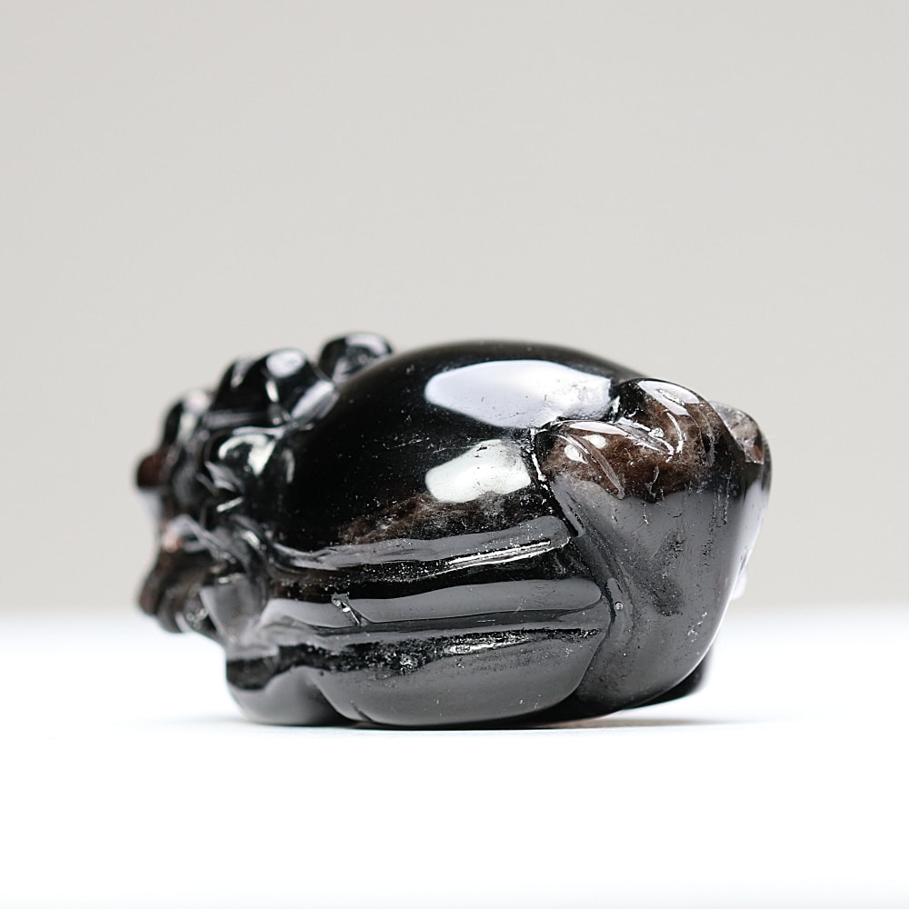 中国/山東省産]モリオン彫刻/天然黒水晶（龍亀/ロングイ） - 埼玉県