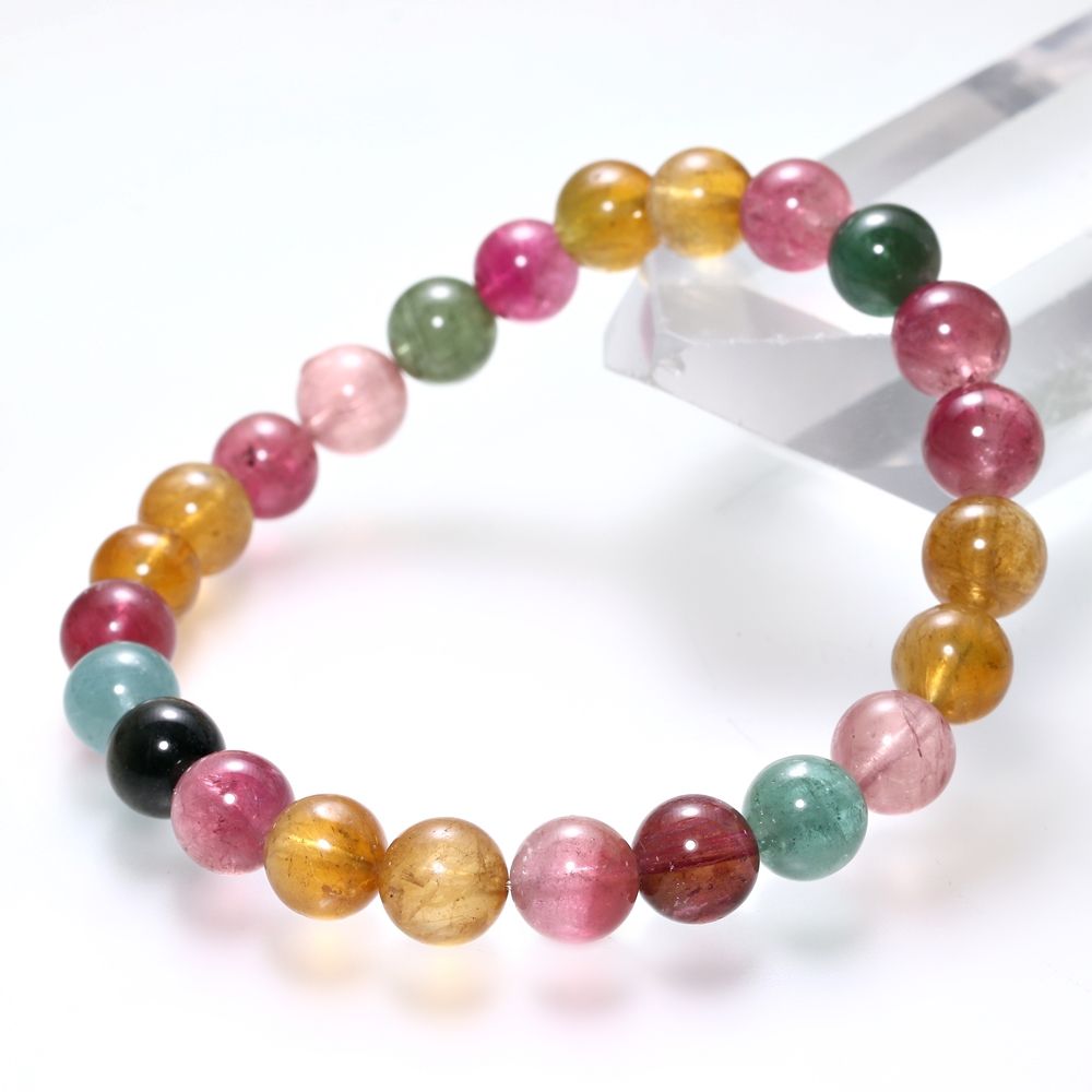 高品質]マルチカラートルマリンブレスレット（約7.5mm玉） - 埼玉県