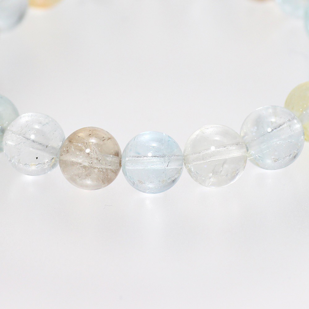 高品質++]ナチュラルトパーズブレスレット（約9.5mm/非加熱ミックス