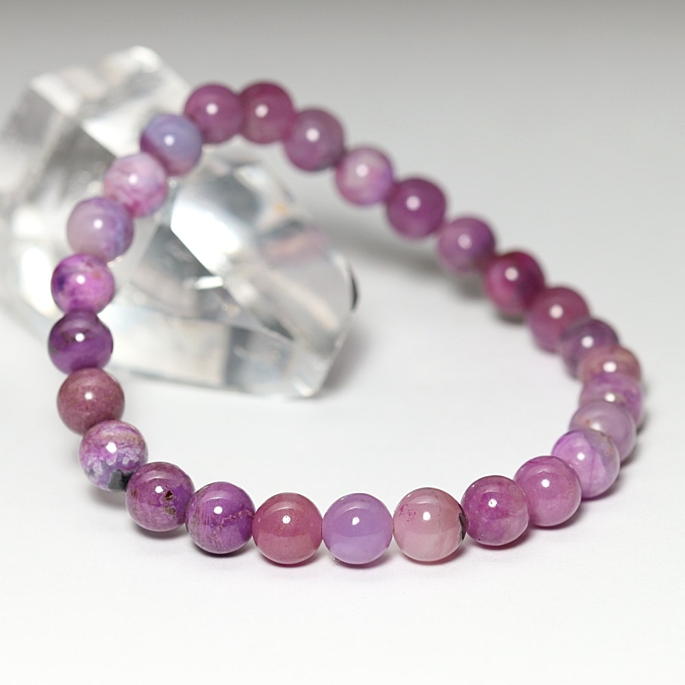 高品質]パープルピンクスギライトブレスレット（約7mm玉） - 埼玉県