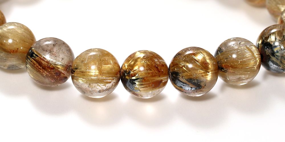 金運強 太陽放射ルチルブレスレット ヘマタイト ルチルクォーツ 9