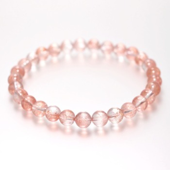 トップクォリティ]カザフスタン産ストロベリークォーツブレスレット