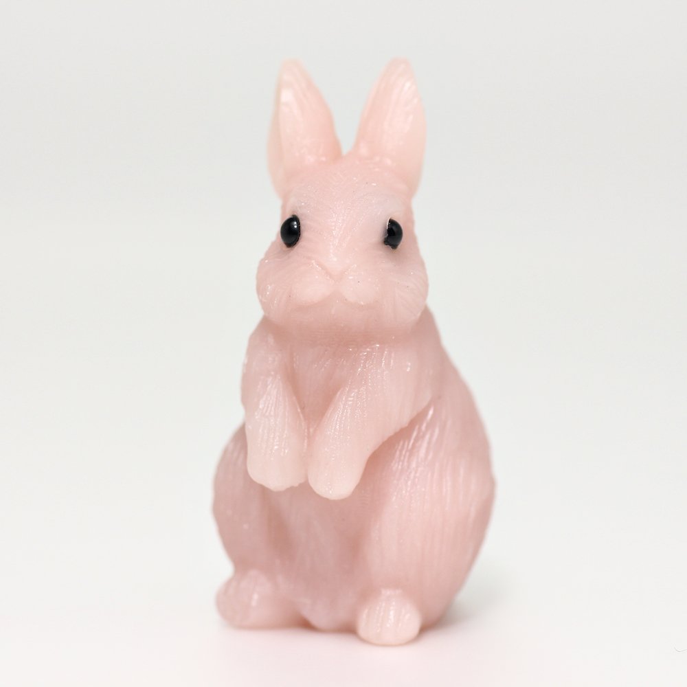 高品質]ピンクタルク彫刻うさぎ（置物） - 埼玉県吉川市の天然石専門店