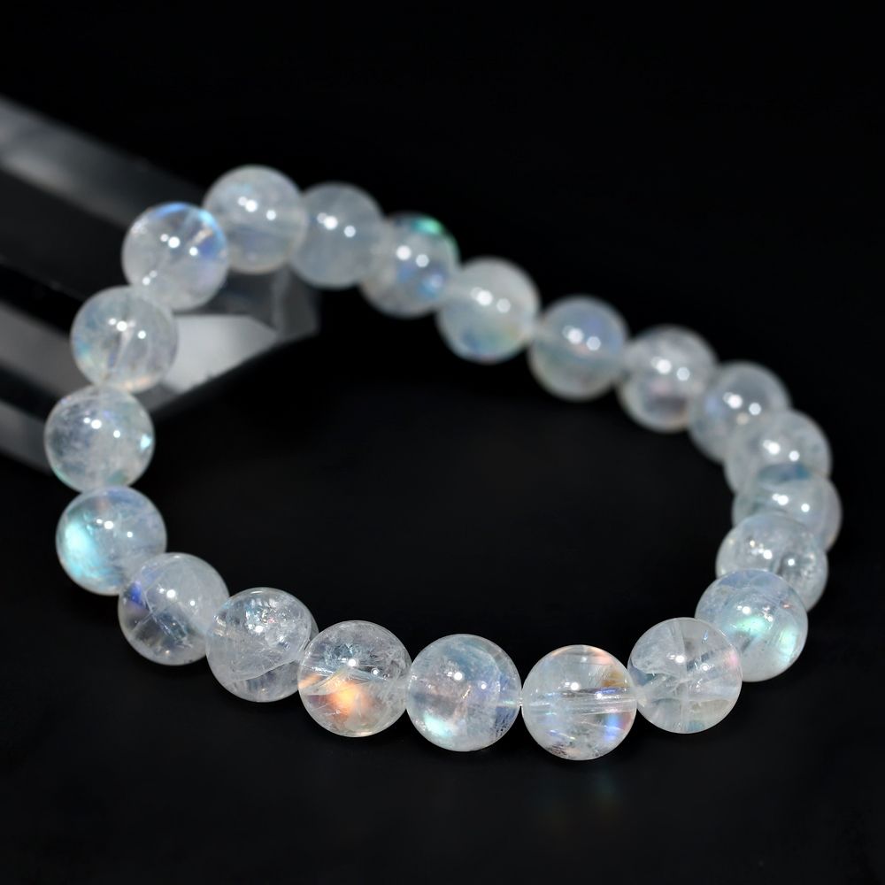 高品質]別鉱床マダガスカル産ホワイトラブラドライトブレスレット
