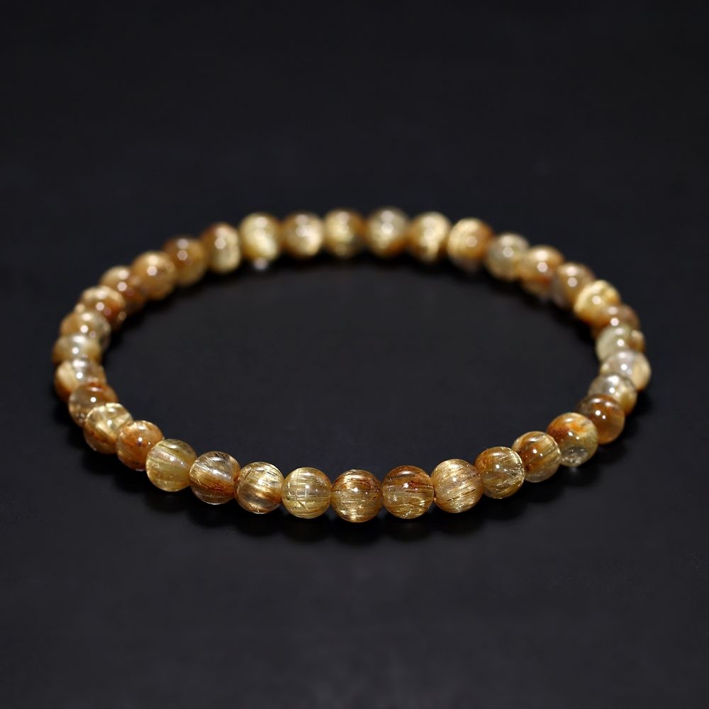 高品質+]キャッツアイルチルクォーツブレスレット（約5mm玉） - 埼玉県