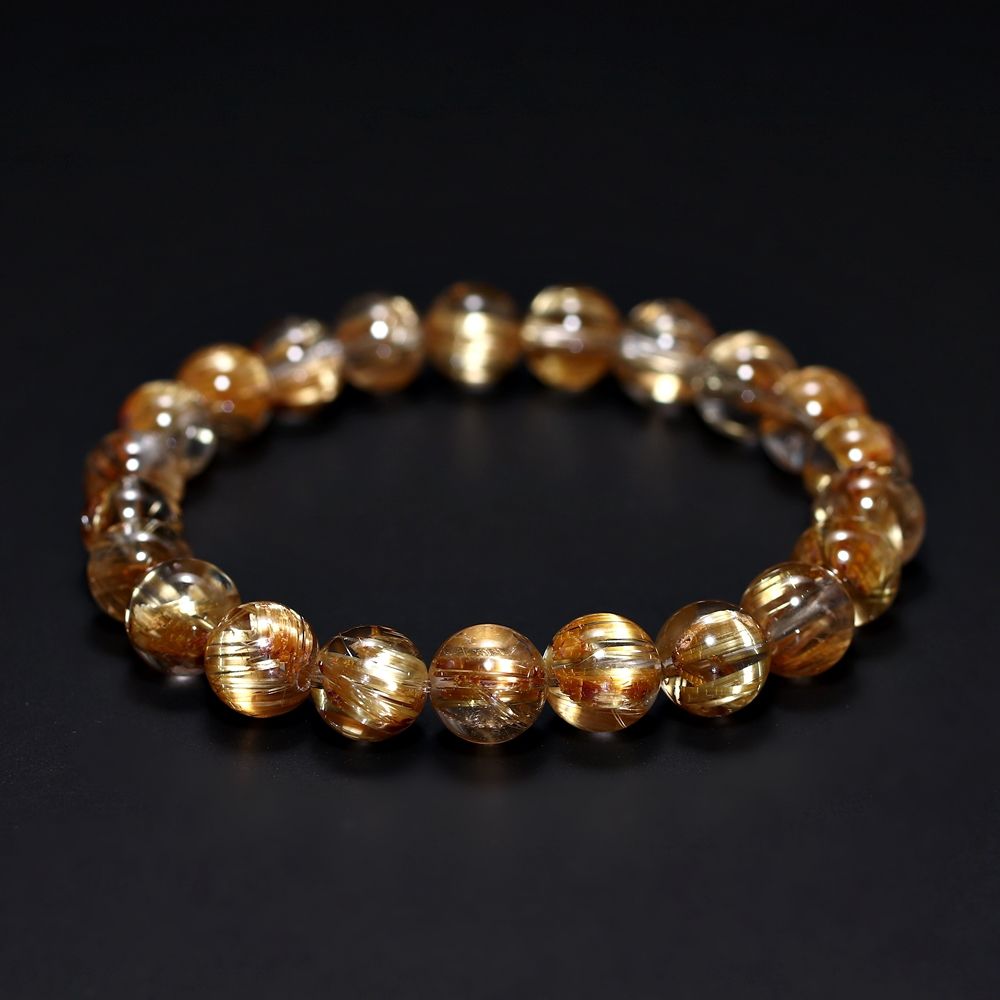 トップクォリティ]タイチンゴールドルチルクォーツブレスレット（約8.5