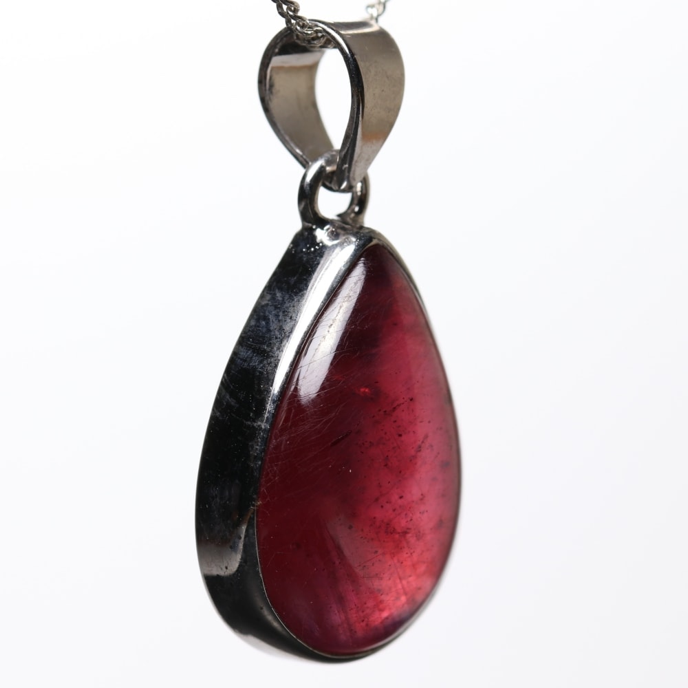 インド産]宝石質ルビーペンダントトップ（シルバー925） - 埼玉県吉川