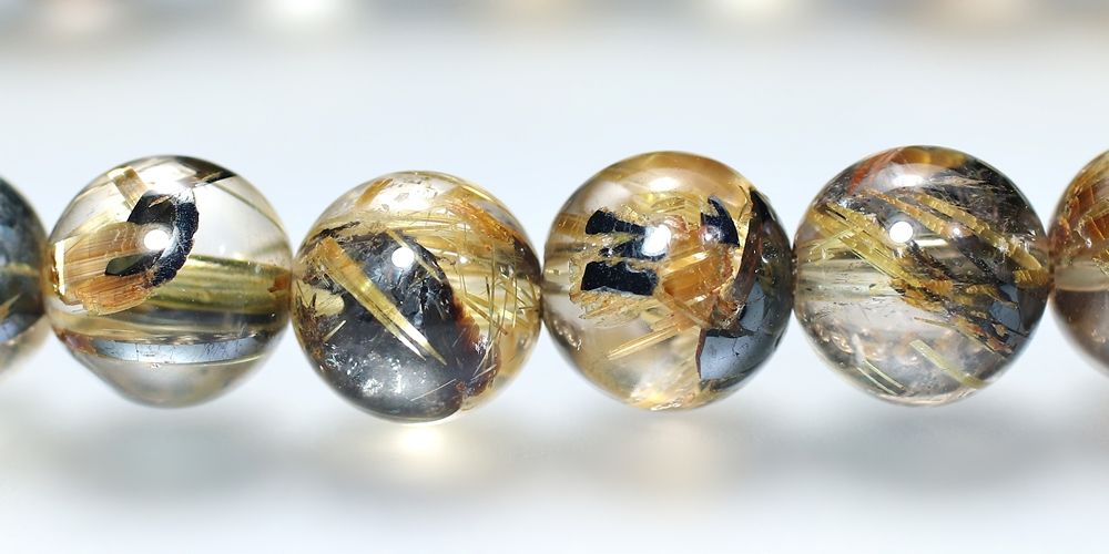 高品質++]太陽放射ルチルクォーツブレスレット（約8mm玉） - 埼玉県