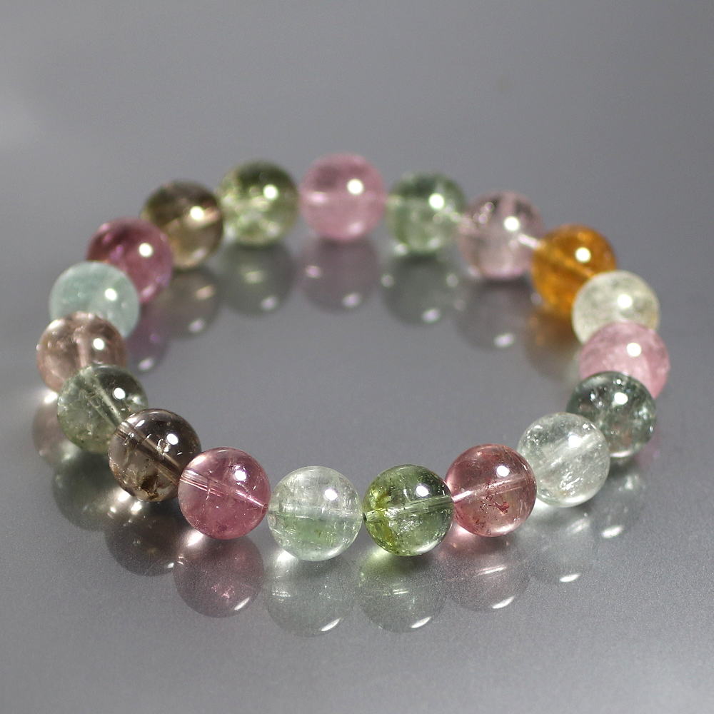 3A++]キャンディーカラートルマリンブレスレット（約10mm玉） - 埼玉県