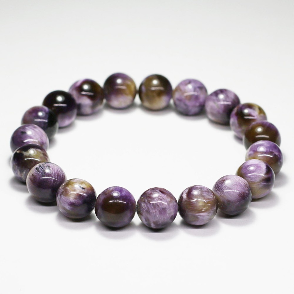 高品質]エンジェルフェザーチャロアイトブレスレット（約11mm玉