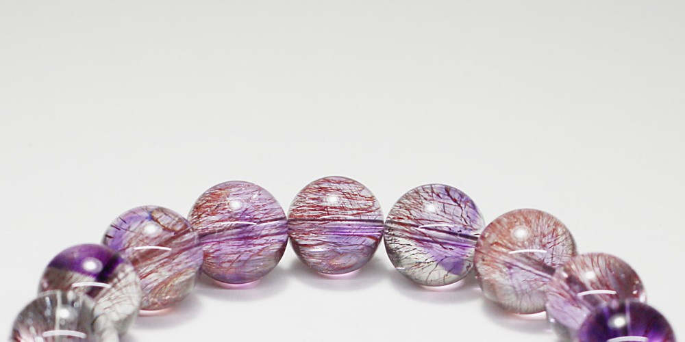 最高品質]アメジストスーパーセブンブレスレット（約13.5mm玉） - 埼玉