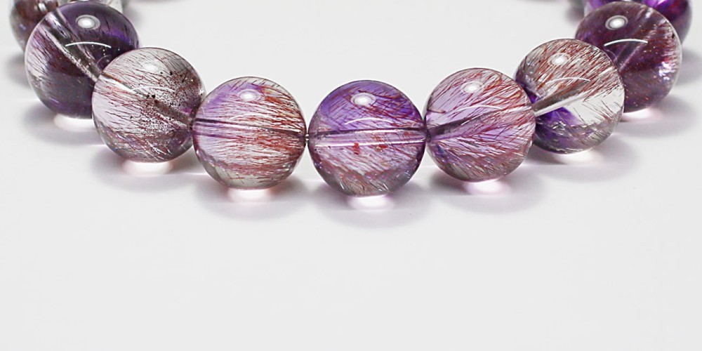 最高品質]アメジストスーパーセブンブレスレット（約13.5mm玉） - 埼玉