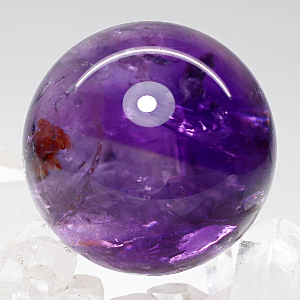 高品質]ブラジル産アメジスト丸玉/スフィア（直径36.9mm） - 埼玉県