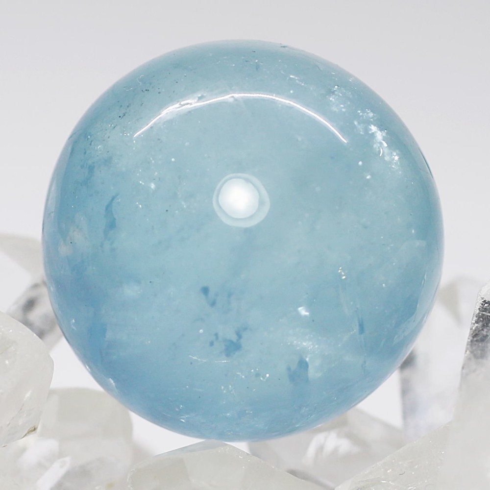 ブラジル産]天然アクアマリン丸玉/スフィア（直径22.9mm） - 埼玉県