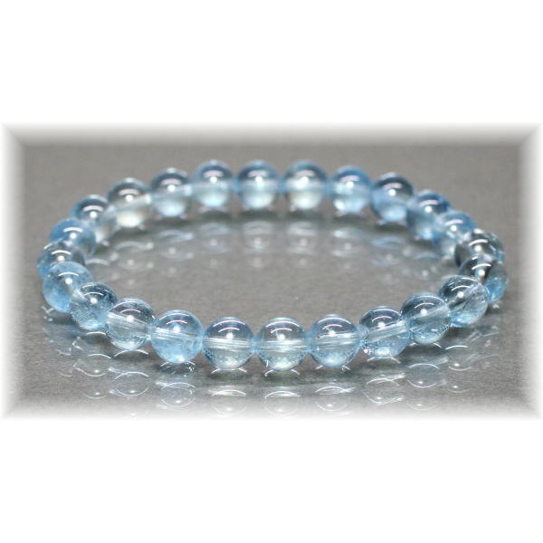 最高品質]アクアマリンブレスレット（約8mm玉） - 埼玉県吉川市の