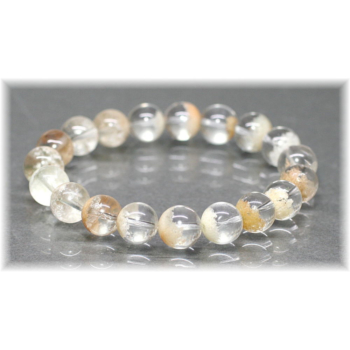 3A++]ホワイトガーデンクォーツブレスレット/ガーデン水晶（約10mm玉