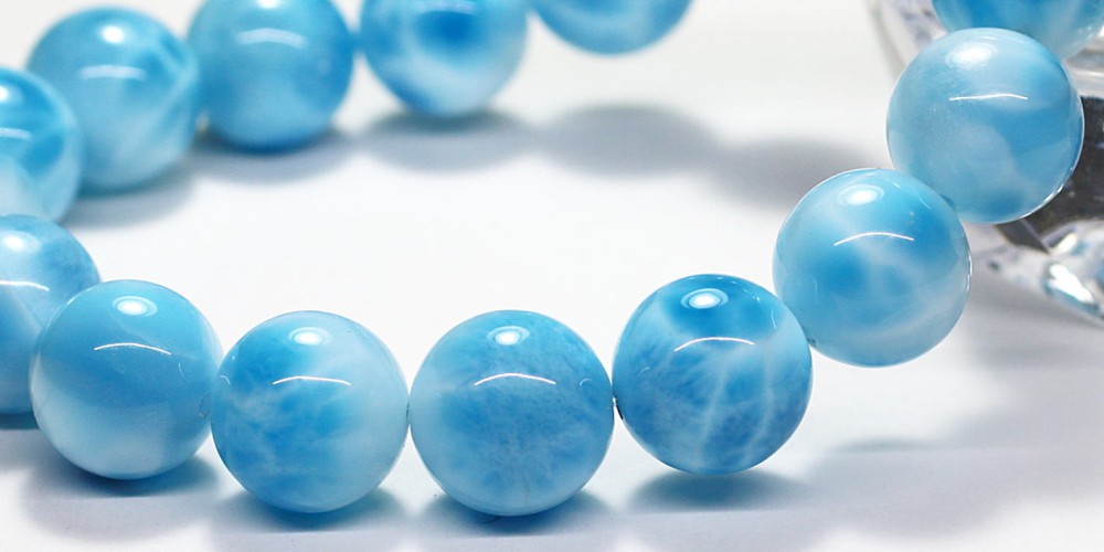 最高品質]宝石質ラリマーブレスレット（約11.5mm玉） - 埼玉県吉川市の