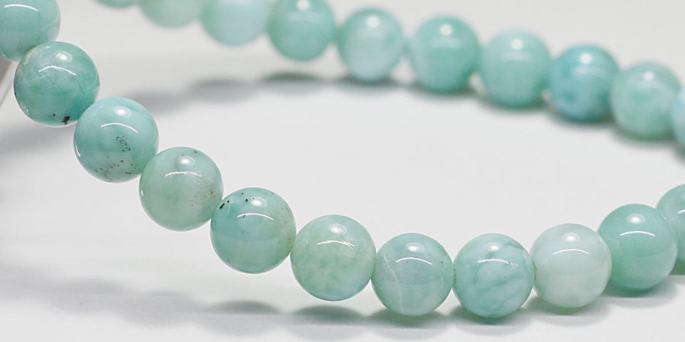 高品質]グリーンラリマーブレスレット（約6.5mm玉） - 埼玉県吉川市の