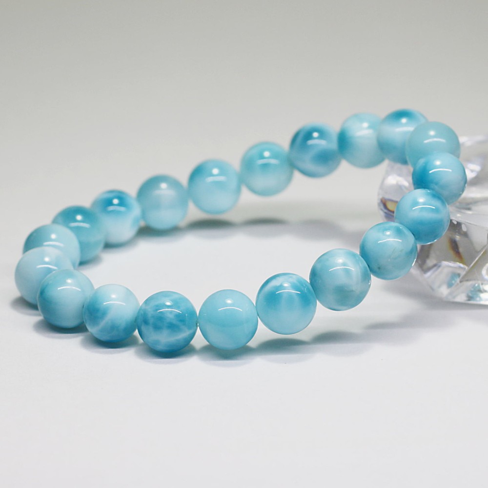 高品質++]ラリマーブレスレット（約9.5mm玉） - 埼玉県吉川市の天然石