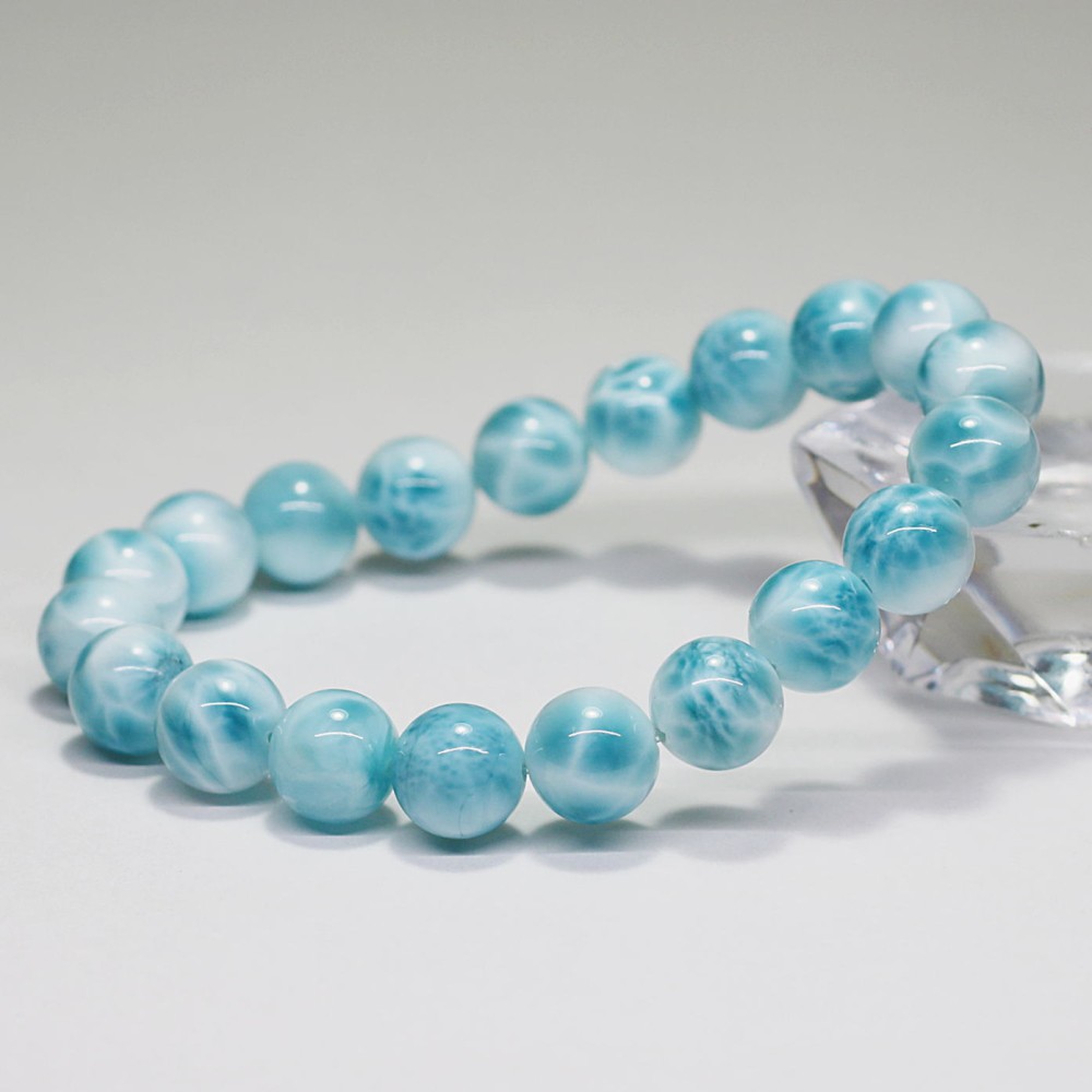 高品質++]ラリマーブレスレット（約9.5mm玉） - 埼玉県吉川市の天然石