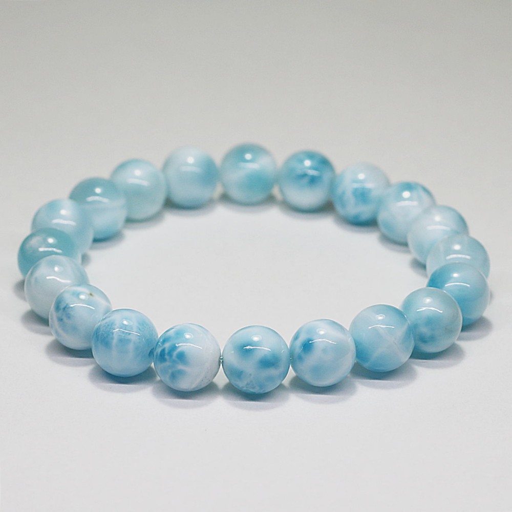 高品質]ラリマー＆アイスラリマーブレスレット（約10mm玉） - 埼玉県