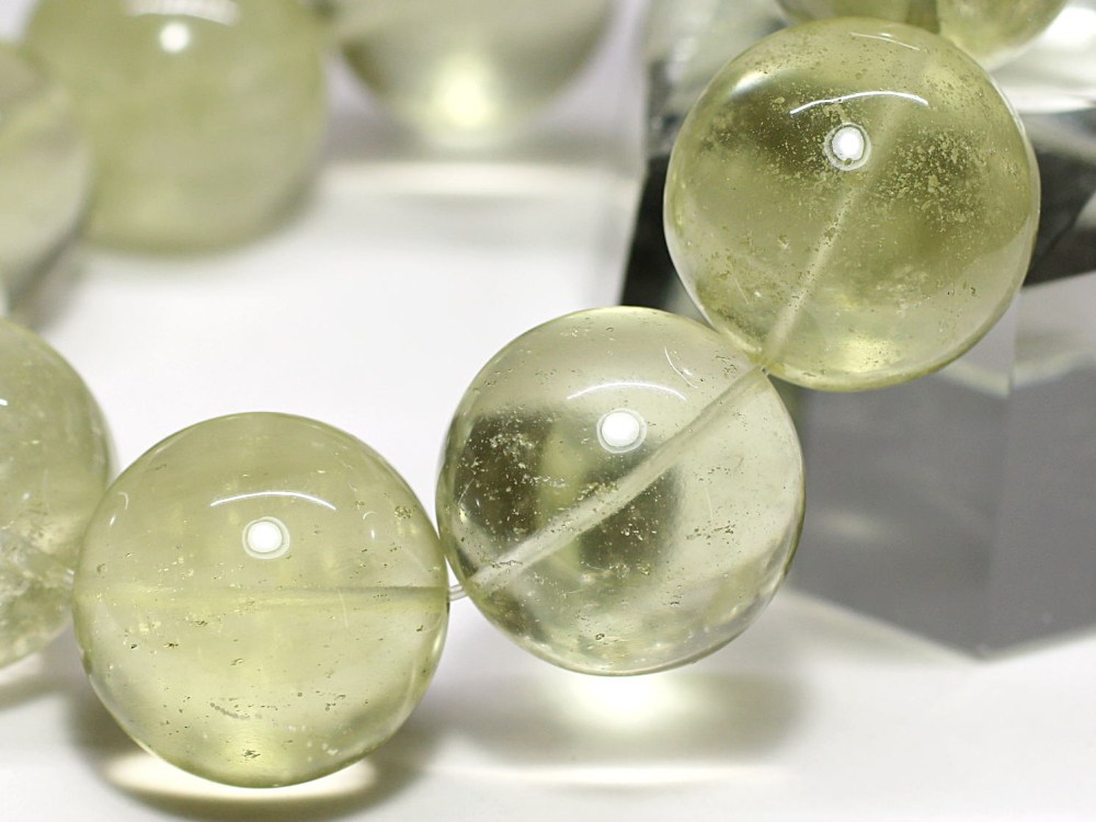 価格改定】[プレミアム]天然リビアングラスブレスレット（約24mm超大玉