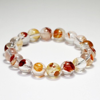 高品質]ライモナイトインクォーツブレスレット（約11.5mm玉） - 埼玉県