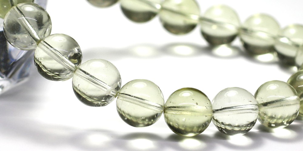 トップクォリティ]天然リビアングラスブレスレット/僅かに欠け凹みの