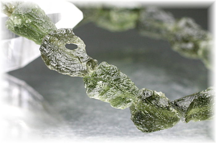 天然モルダバイトラフカットブレスレット（鑑別書付） - 埼玉県吉川市