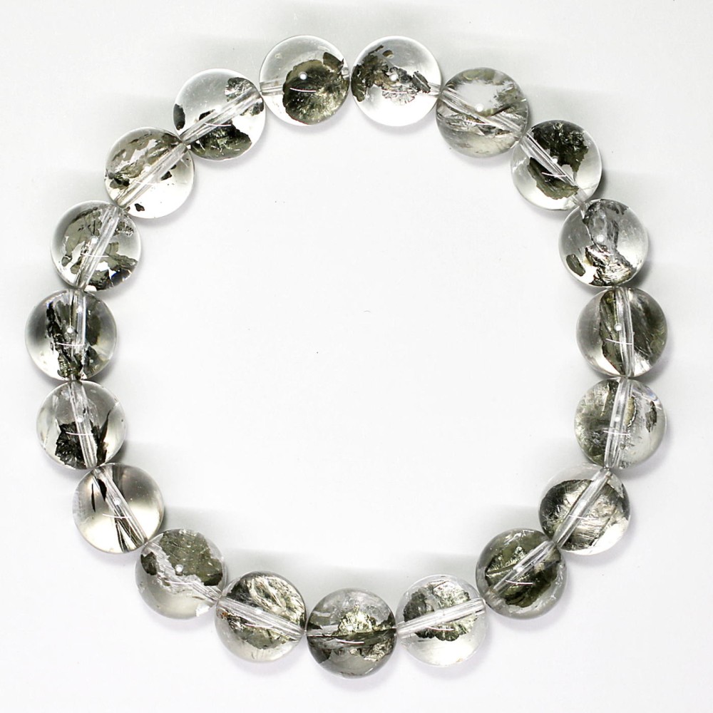 最高品質]マーカサイトインクォーツブレスレット（約11mm玉） - 埼玉県