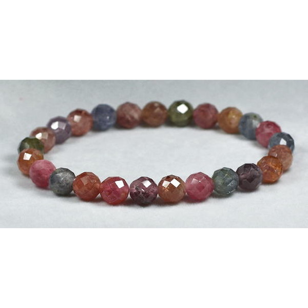 天然石マルチカラースピネル64面カットブレスレット（約7mm玉） - 埼玉