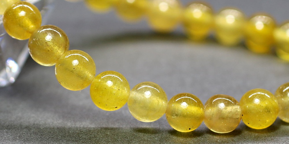 トップクォリティ]イエローサファイアブレスレット （約7.5mm玉