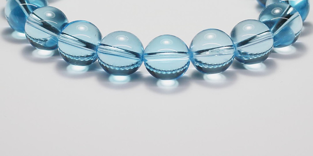 トップクォリティ]スカイブルートパーズブレスレット（約11mm玉