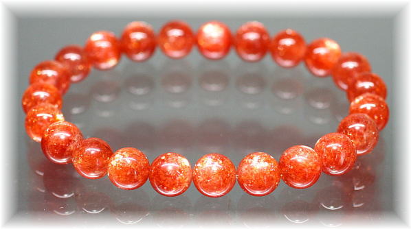 最高品質]サンストーンブレスレット（約8.5mm玉） - 埼玉県吉川市の