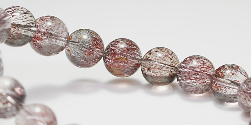 高品質++]スーパーセブンブレスレット/レッド系（約9.5mm玉・レピ