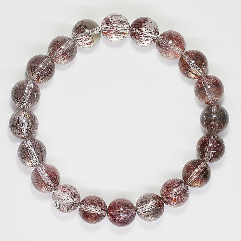 高品質++]スーパーセブンブレスレット/レッド系（約9.5mm玉・レピ