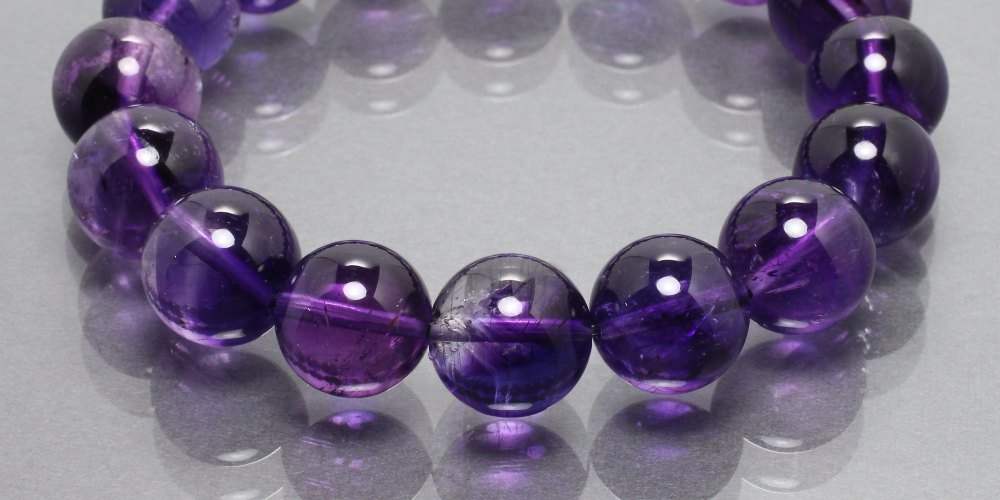 高品質]アメジストエレスチャルブレスレット/アメジストスーパーセブン