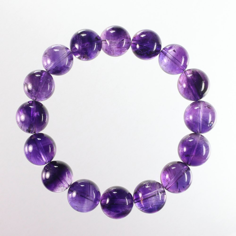 高品質]アメジストエレスチャルブレスレット/アメジストスーパーセブン