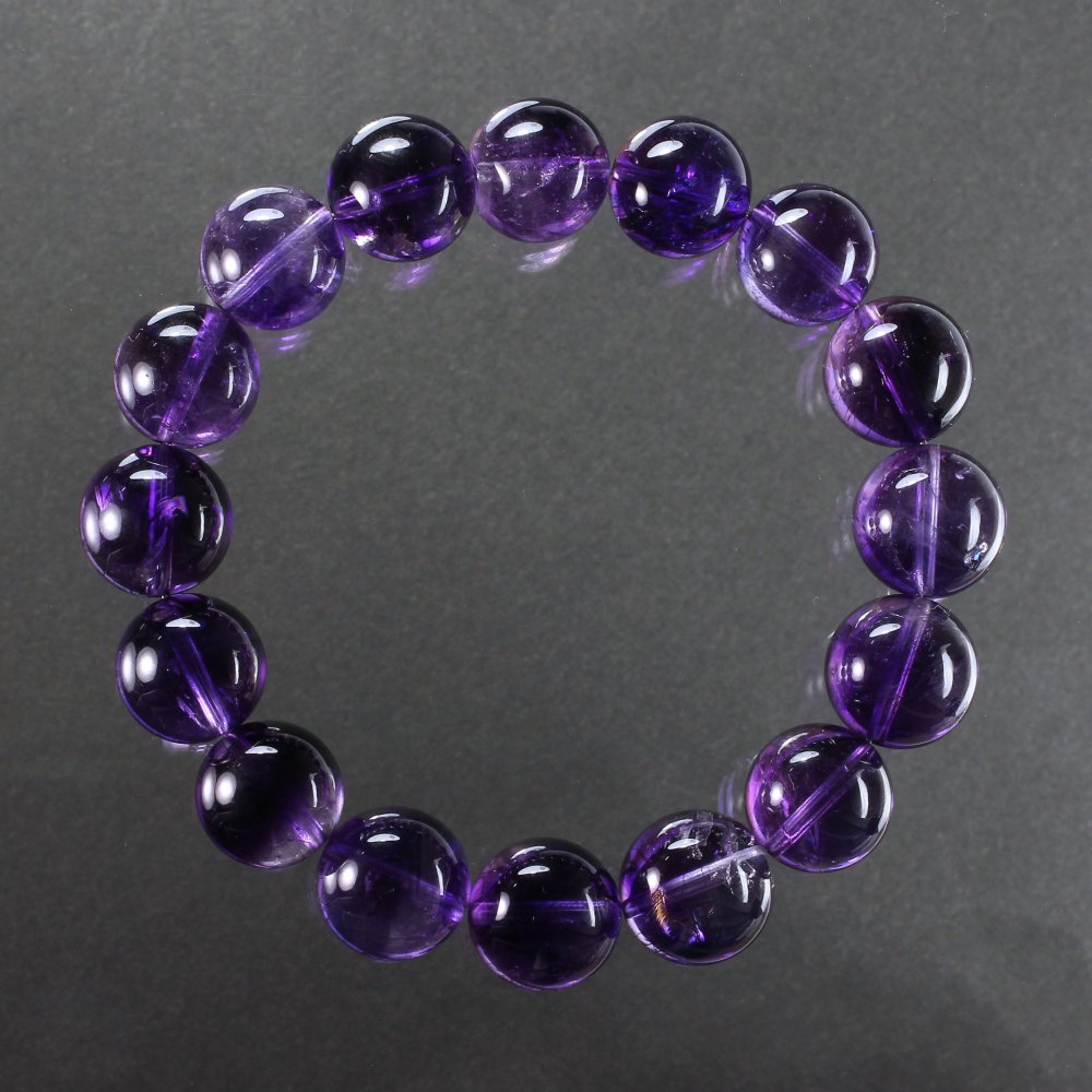 高品質]アメジストエレスチャルブレスレット/アメジストスーパーセブン