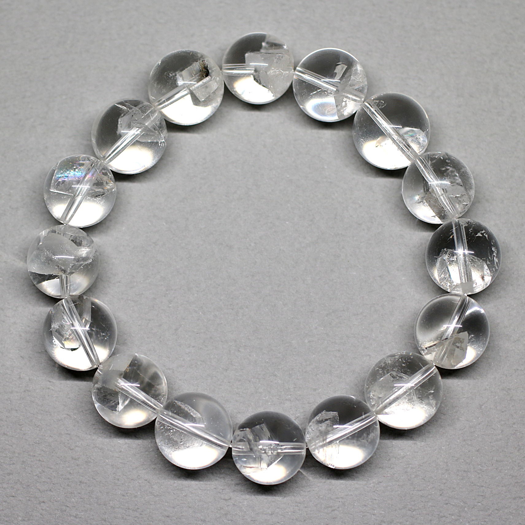 トップクォリティ]クォーツインクォーツブレスレット（約12mm玉