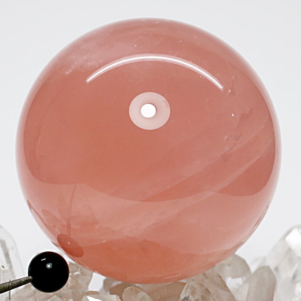 高品質]ブラジル産ローズクォーツ丸玉/大玉スフィア（球体直径67.4mm
