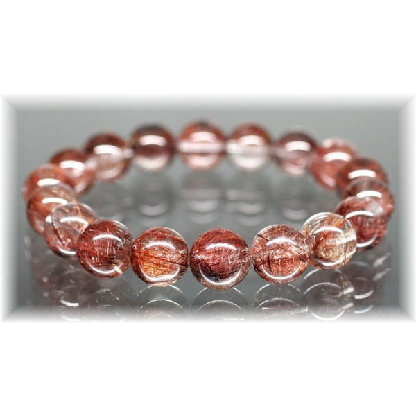 3A++]レッドルチルブレスレット（約11mm玉） - 埼玉県吉川市の天然石
