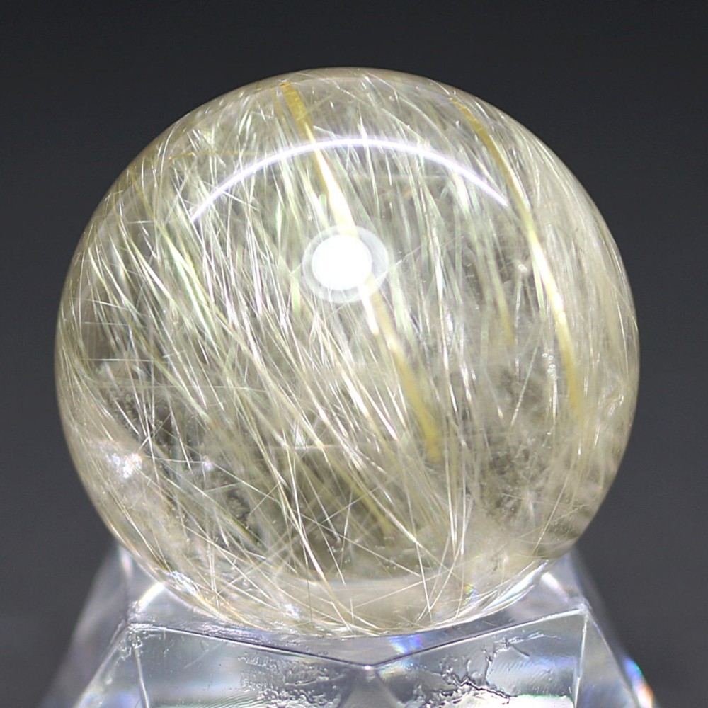 ゴールドルチルクォーツ丸玉/スフィア（直径26.7mm） - 埼玉県吉川市の