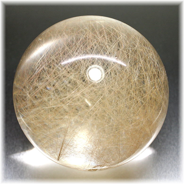 特別価格]ライトゴールドルチルクォーツ丸玉/スフィア（大玉） - 埼玉